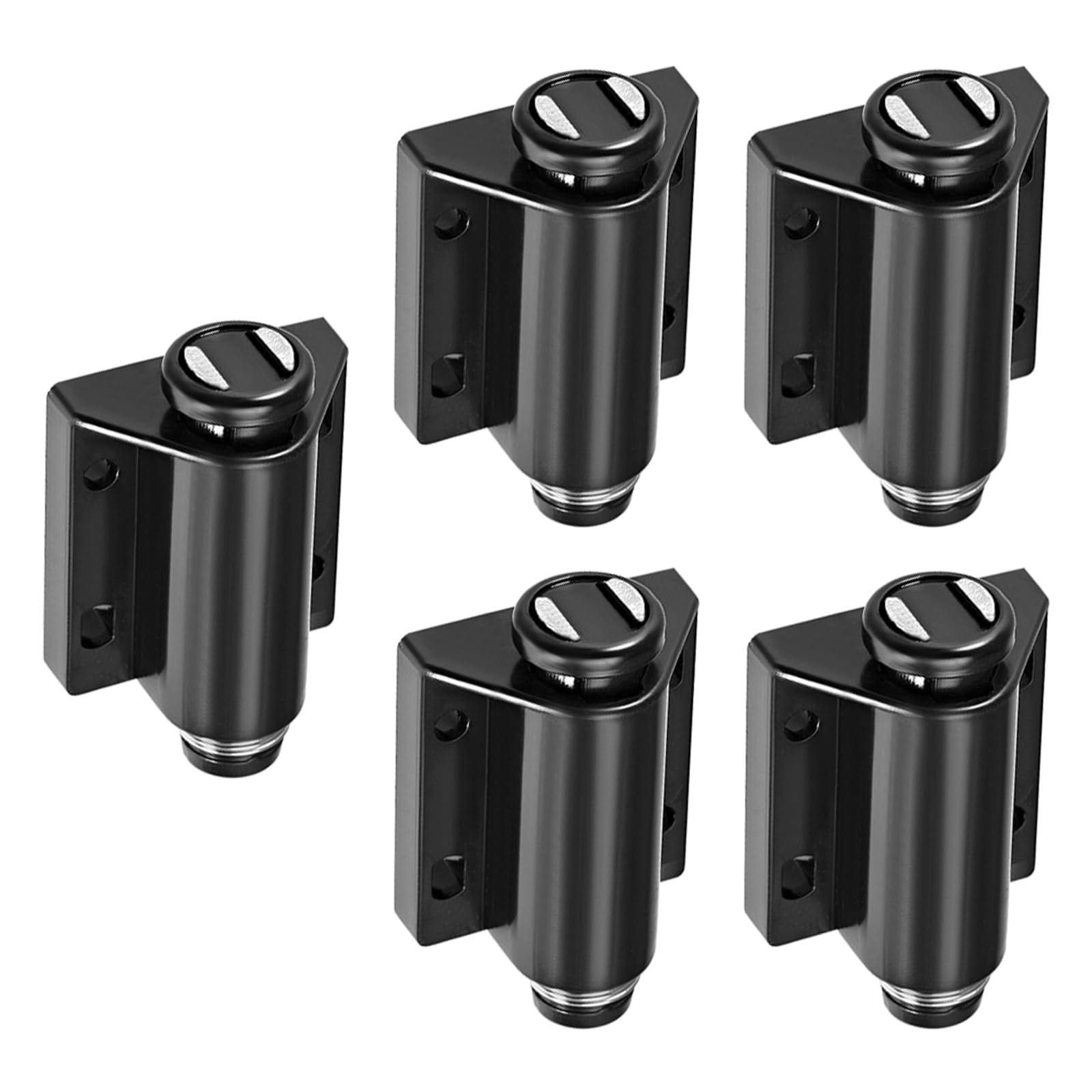 DTGN 46x29mm(LxW) Magnetic Touch Latch - 5 Pack - Good for Kitchen Cupboard Drawer Furniture - Plastic Catch Magnetic Push Open Latch - Black
