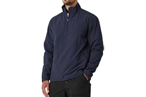 Aulemen Men's Casual Quarter Zip Pullover Golf Windbreakers Athletic Lightweight Jacket Hiking Running Sweatshirt with Pocket