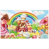 Allenjoy 5x3ft Lollipop Candyland Backdrop Sweet Cartoon Rainbow Party Supplies for Girls Princess 1st First Birthday Decorat