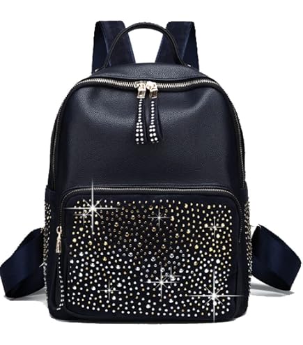 diamond stitch fashion pu leather backpack ZZFAB Rhinestone Black Furthermore a small hasp Suick 10