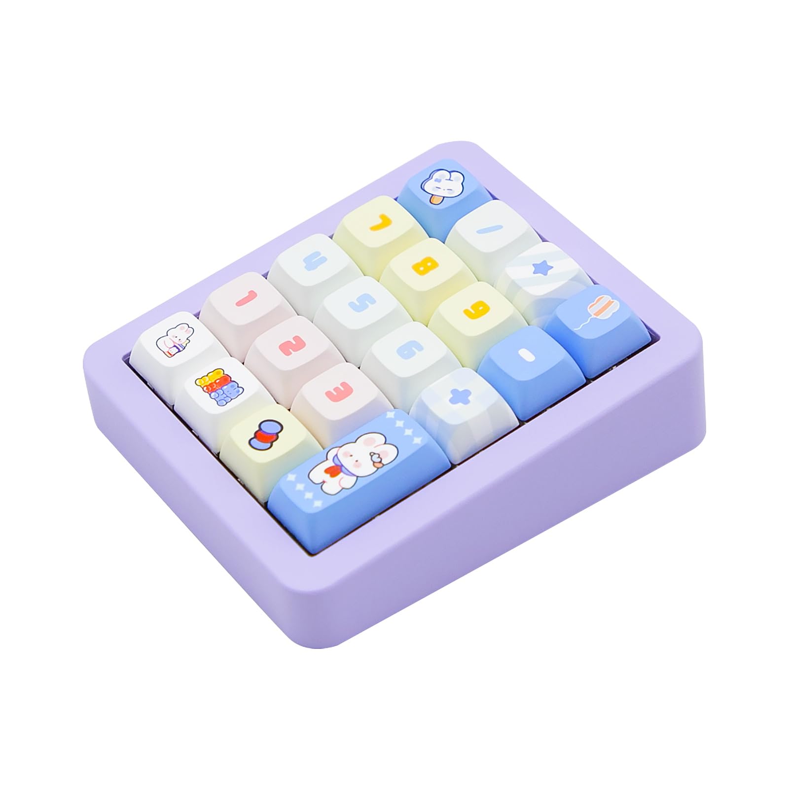 Photo 1 of Adventurers K812 Wired Mechanical Numeric Keypad, 19-Key Hot-Swappable RGB Numpad, Macro Programmable, Detachable Type-C Cable, Game/Office Mode Switch – for PC/Laptop/Desktop (Purple)