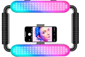 GVM GREAT VIDEO MAKER GVM Smartphone RGB Video Lighting Rig, Camera Video Stabilizer, Selfie Light Professional LED Ring Light, Compatible with Phone, Action Camera, YouTube, Vlogs, Filmmaking, Makeup & Video Recording