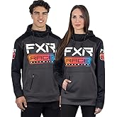 FXR Race Div Tech Pullover Hoodie DWR Finish Zippered Pocket Asphalt/Spectrum - Small