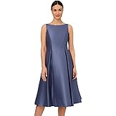 Adrianna Papell Women's Sleeveless Tea Length Dress, Blue Frost