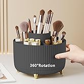 360 Degree Rotating Makeup Brush Holder Organizer Detachable Design 5 Slot Make up Brushes Cup for Cosmetics and Pencil Pen O