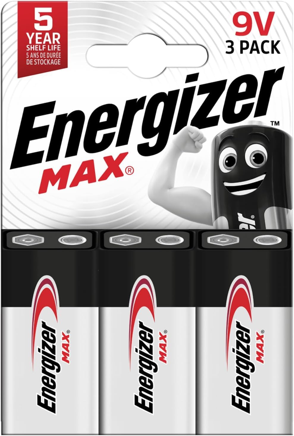 Energizer Max - 9V Battery (3 Pack) - Nine Volt Alkaline Block Batteries - Reliable Power for Fire Alarms, Smoke Detectors, Radios, Toys - 100% Recyclable Plastic Free Packaging - 5 Year Shelf Life