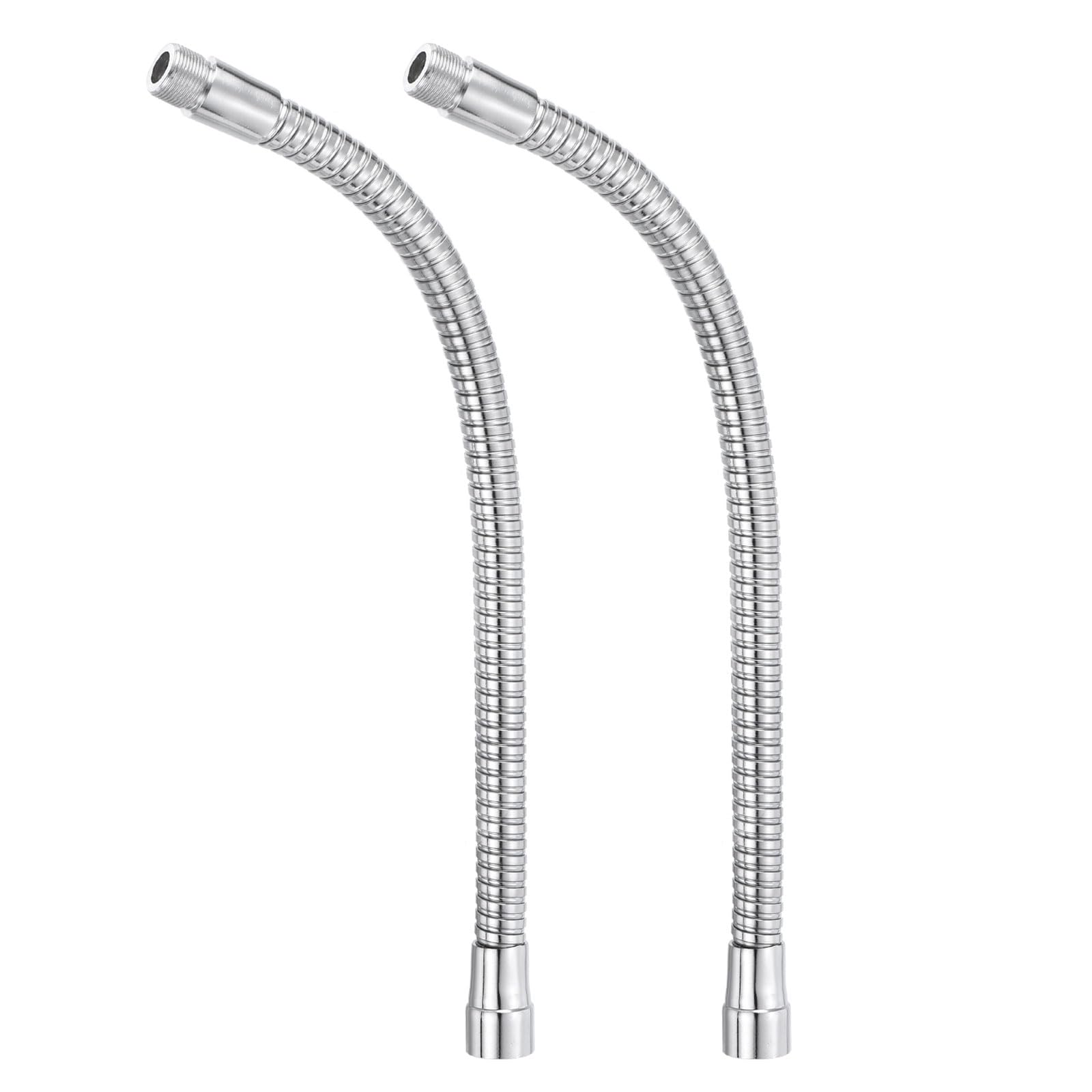 PATIKIL 13" Microphone Gooseneck, 2Pcs 5/8"-27 Thread Metal Universal Hose Flexible Arm Gooseneck Tube Extension for Multifunction DIY, Silver Tone