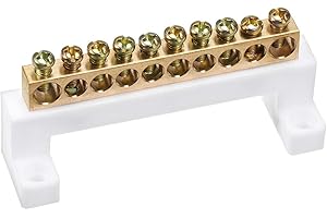 uxcell Terminal Block Connector Bar 10 Positions Single Row High Bridge Design Electric Barrier Bar