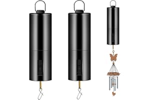 AEIMIAIDE 2 Pcs Ornament Spinner, Hanging Black Rotating Motor Wind Spinner, Battery Operated Rotating Motor for Garden Decor