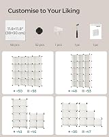 SONGMICS Modular Shoe Cabinet 16 Cubes Cream White LPC442M01 view 7