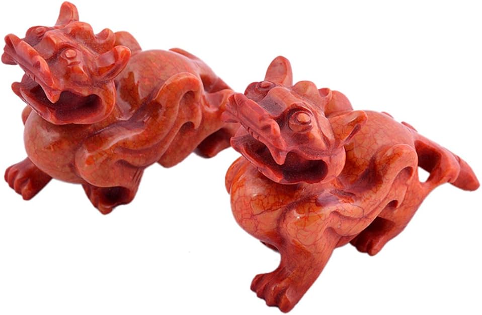 Amazon.com: Feng Shui Pair of Jade Red Pi Xiu/piyao Statue+ Free Red