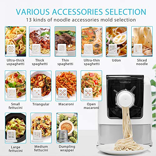 VIVOHOME 110V Electric Automatic Pasta Ramen Noodle Maker Machine with 13 Different Shapes