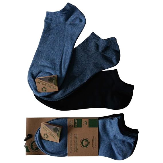 Lieblingsstrumpf24 6 Paar Füsslinge Sneaker Socken Bio 98% Baumwolle Organic Cotton ohne Naht