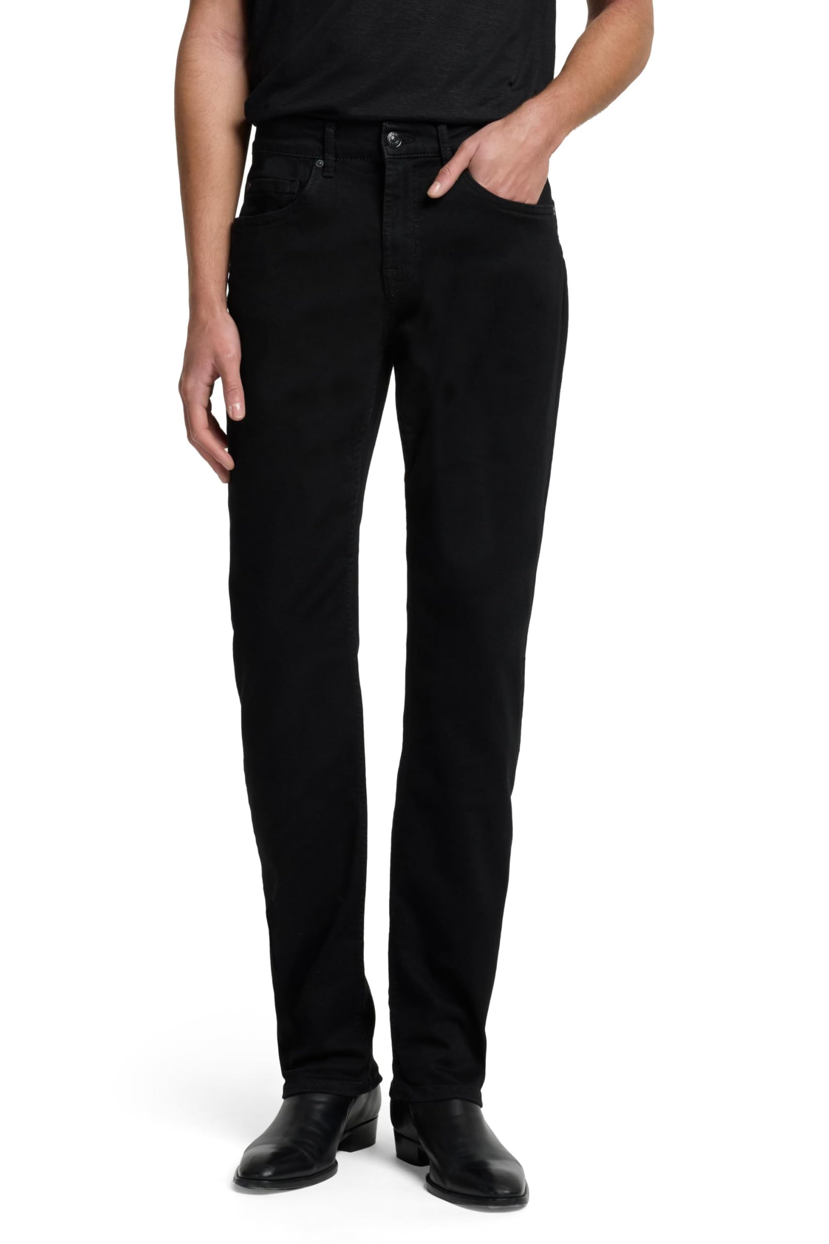 7 For All Mankind Mens The Straight Fit Jeans, Black Onyx, 31