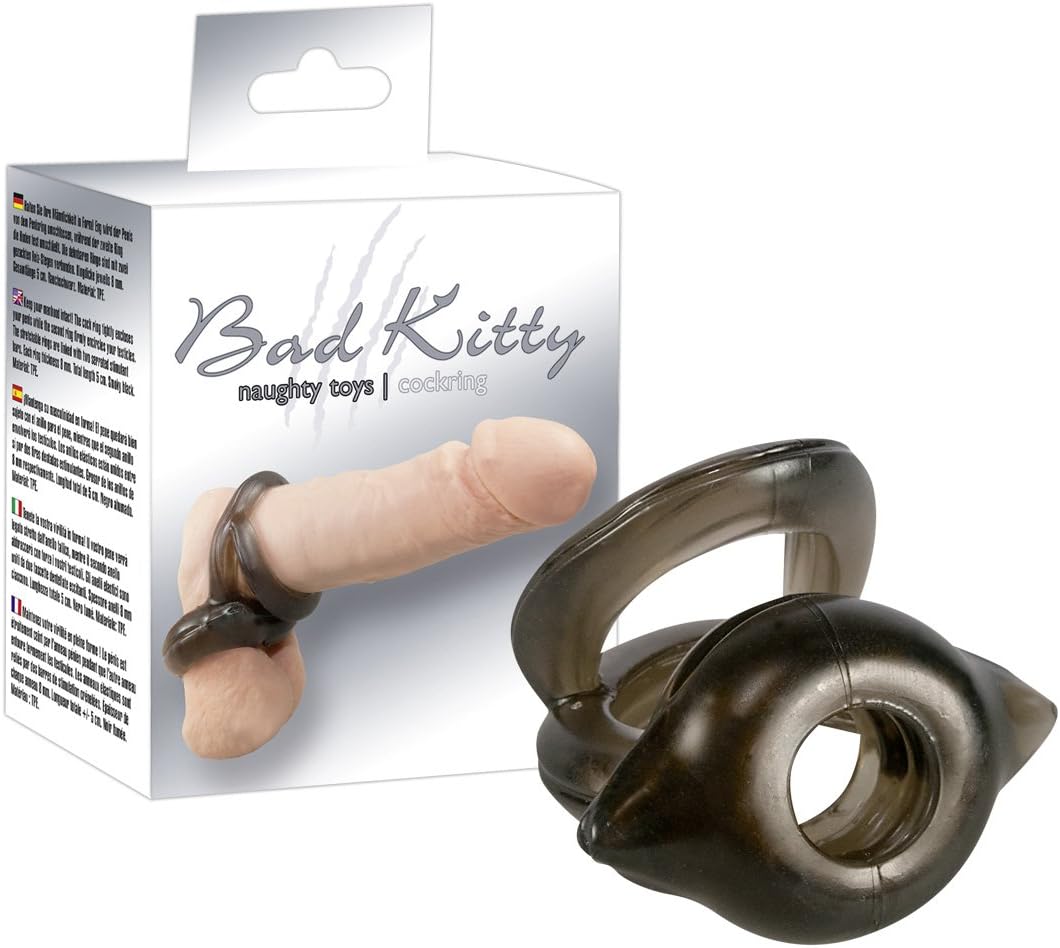 You2Toys Smoke Bad Kitty Cockring Set, Black