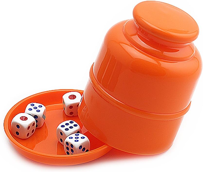Dice Cup with 5 White Dices Shaking Cup Drinking Games