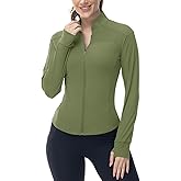 Gopune Women's Workout Athletic Jacket Lightweight Zip Up Yoga Slim Fit Tops with Pockets