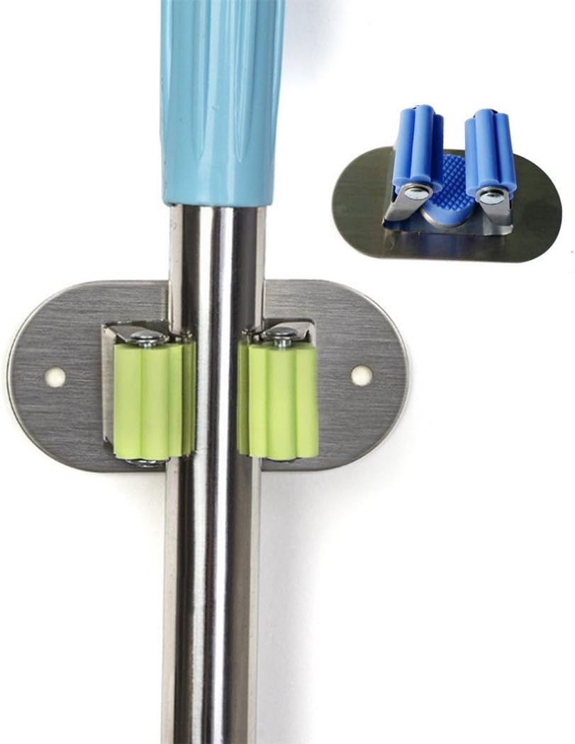 Hillento Stainless Steel Mop and Broom Holder, DualPurpose
