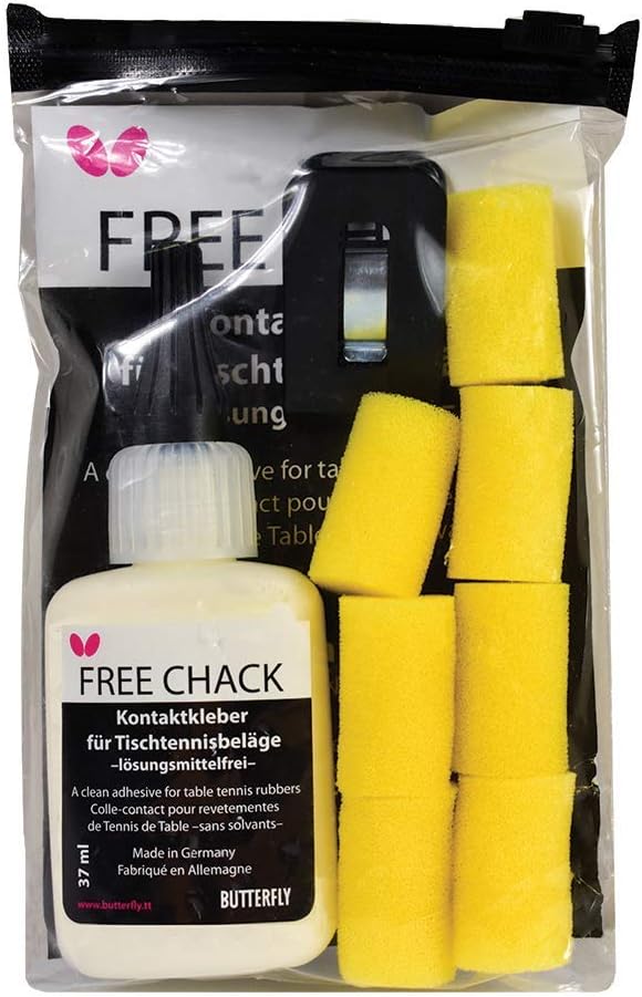 Butterfly Free Chack Table Tennis Racket Glue - Perfect for Assembling Table Tennis Ping Pong Paddle - Comes with Sponges and Application Clip - 3 sizes available (37mL/90mL/500mL) : Sports & Outdoors