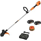 Worx WG183 40V 13" Cordless String Trimmer (Batteries & Charger Included), Black and Orange