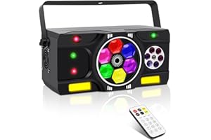 Telbum Party Lights DJ Disco Lights, 80W RGBW Bee-Eye Light with Multi Patterns Strobe Effect, LED Stage Light DMX & Remote Control Sound Activated for Wedding Rave Club Dance Gig Bar Lighting (RGBY)