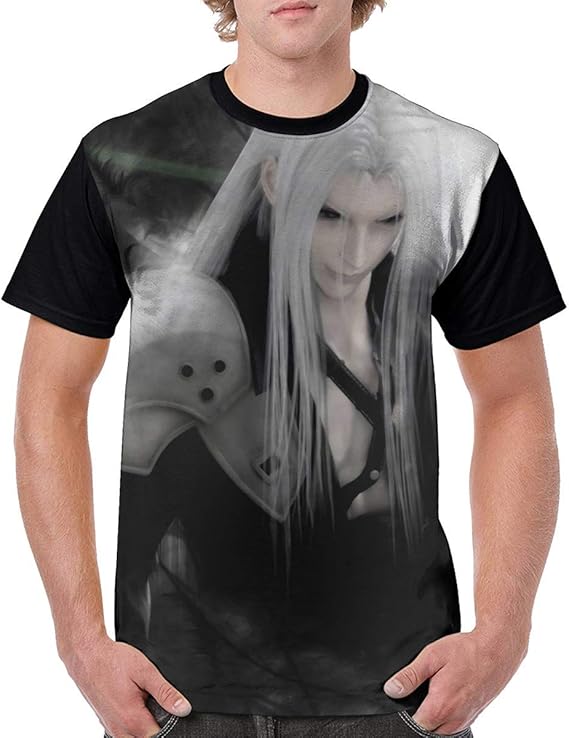 Amazon ファイナルファンタジーxii セフィロス男性ファッションポリエステル半袖シャツアニメシャツ Tシャツ カットソー 通販