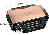 Tower Deep Fill Sandwich Maker 900W Rose Gold T27013RG with 4 Moulds view 6