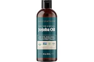 SOULSATION Organic Jojoba Oil for Skin, Hair & Face (8oz) | 100% Pure, Natural Cold Pressed - Hydrating Carrier Oil Hexane Free