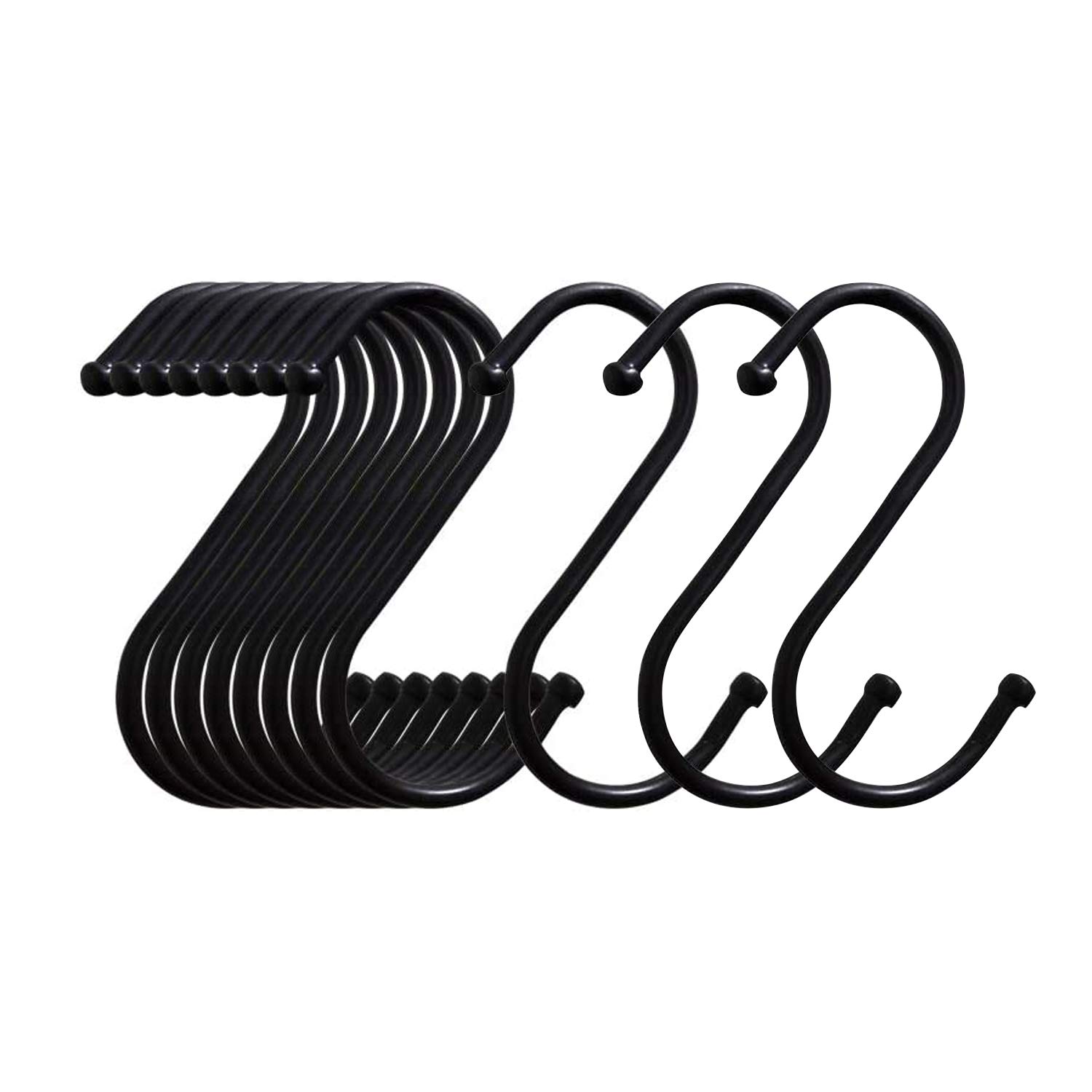 SShaped Hooks 20 Packs of 3.2 Inches Black Heavy Metal SShaped Hooks