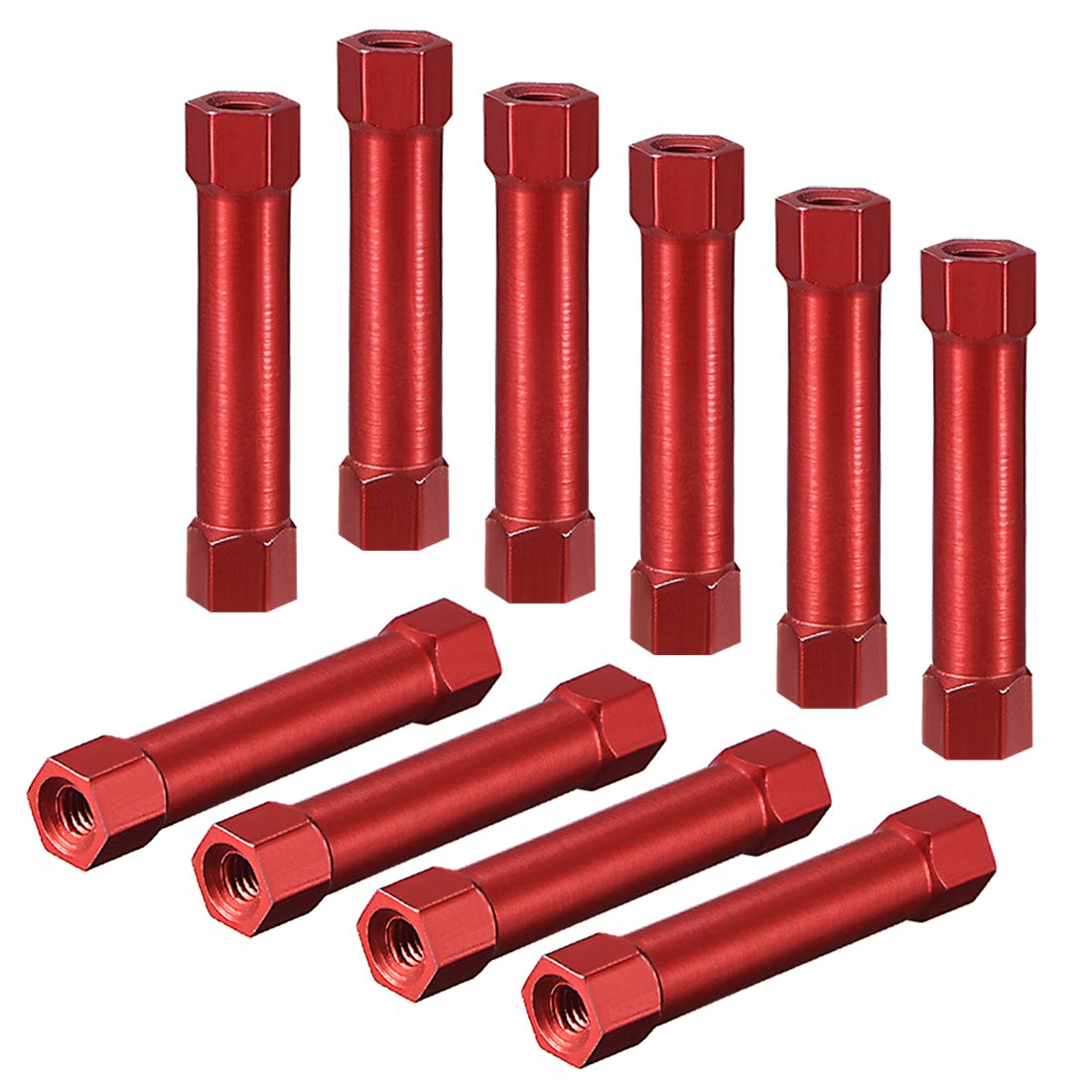 uxcell Hex Aluminum Standoff Spacer Column M3x35mm,for RC Airplane,FPV Quadcopter,CNC,Red,10pcs