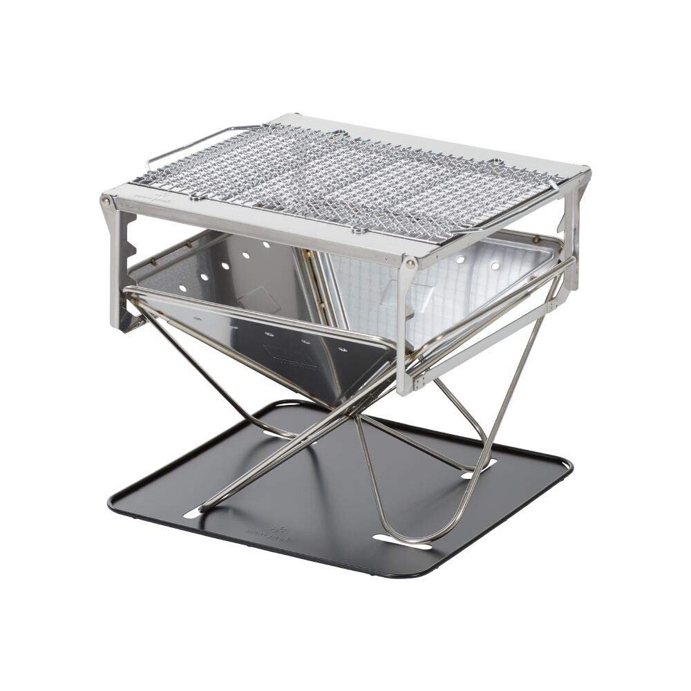 Snow Peak Takibi Fire & Grill - Stainless Steel Portable & Collapsible Fireplace - 30 lbs, 5 Piece Set