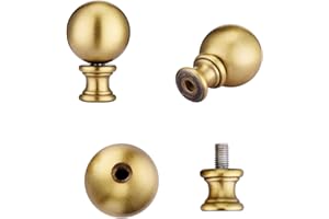 Canomo 2 Packs Metal Ball Lamp Finials Convertible Lamp Decoration Topper Risers for Lamp Shade, 1.85 Inch, Antique Brass