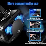 Peowuieu VR 3D Glasses Full Screen Headset Adjustable with Gamepad Black view 3