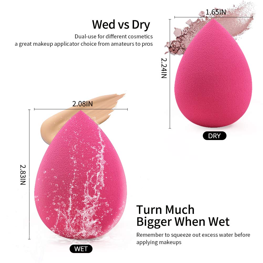 BEAKEY 5 Pcs Makeup Sponge Set Blender Beauty Foundation Blending Sponge, Flawless for Liquid, Cream, and Powder, Multi-colored Makeup Sponges : Beauty