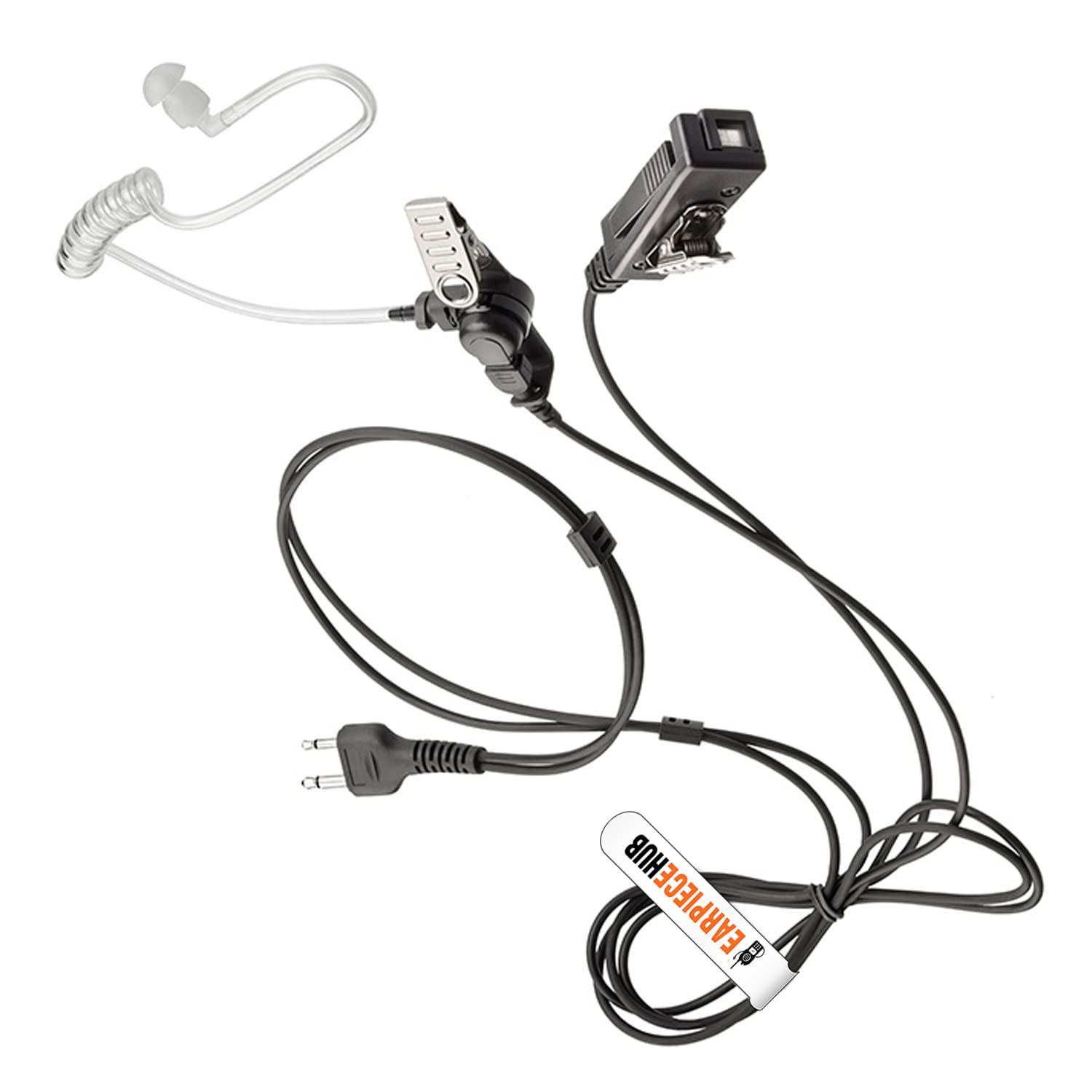 Palm PTT Microphone Covert Acoustic Tube Earpiece Compatible with ICOM IC-F3 IC-F4S IC-F4TR IC-F3011/ F4011/ F4001/ F1000/ F2000/ F3210D/ F3230D (Straight) 2 pin Two Way Radio