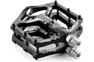 LYCAON Bike Bicycle Pedals, Light Aluminum Alloy Casting Body, 2DU Sealed Bearing Pedal