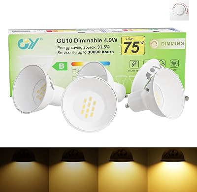 GY Dimmable GU10 LED Bulb 4.9W 780LM 3000K 5-Pack 120° Beam