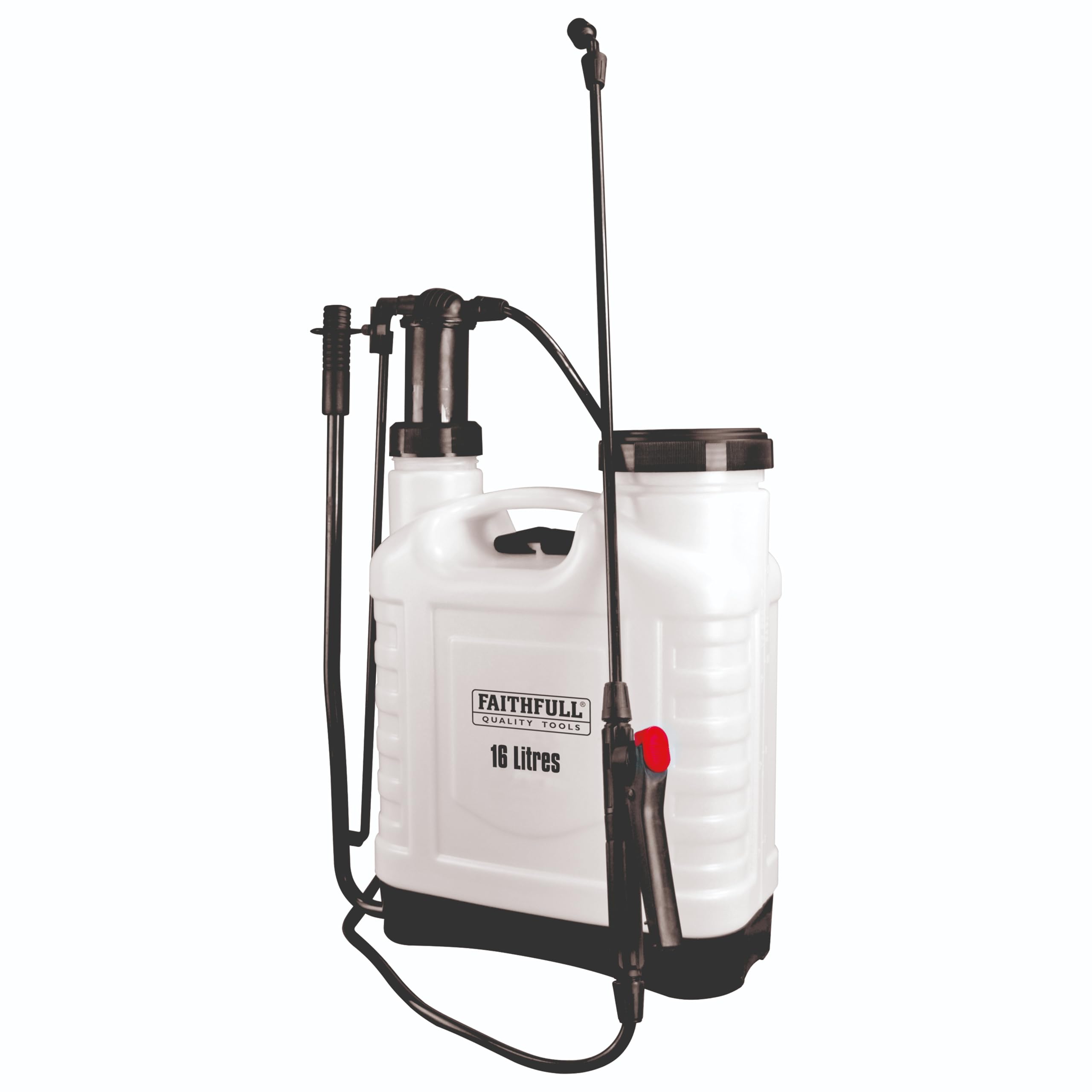 Faithfull Pressure Sprayer Knapsack - 16 Litre Capacity Garden Spray Pump with 3 Adjustable Nozzles & Service kit