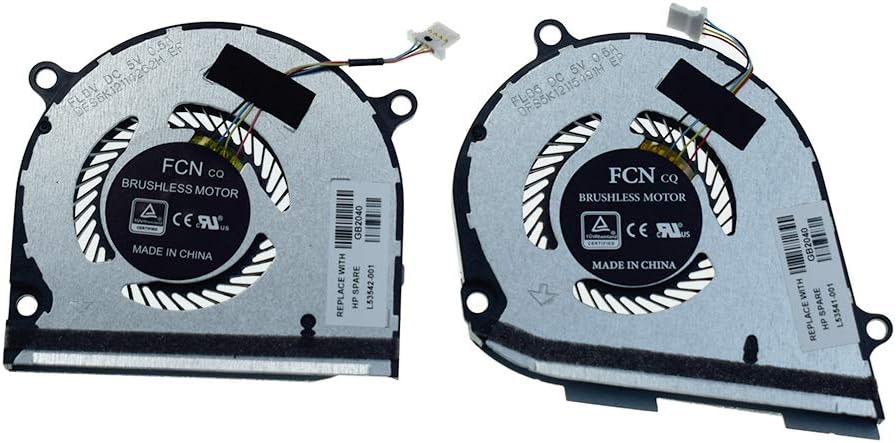 Rangale CPU and GPU Cooling Fan Replacement for HP Envy X360 15-DS 15-DR 15M-DS 15M-DS0011DX 15-DS0013NR 15-DS0003CA 15-DS0013CA Series Laptop L53542-001 L53541-001