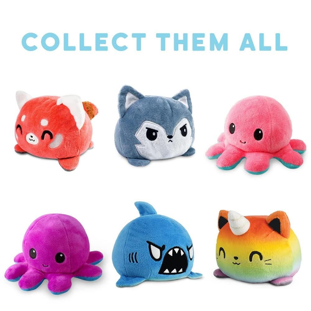 TeeTurtle - The Original Reversible Ghost Plushie - Blue + Purple - Cute Sensory Fidget Stuffed Animals That Show Your Mood - Perfect for Halloween!