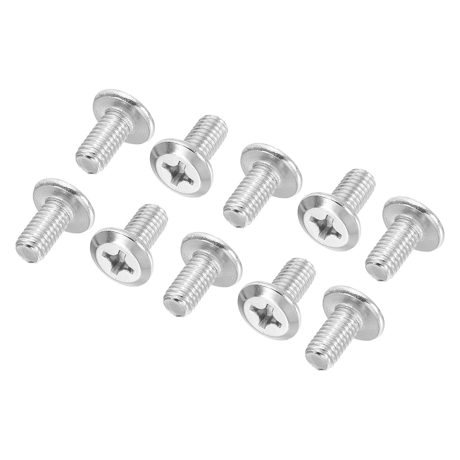 PATIKIL Flat Round Head Phillips Screws, 32 Pack M6-1 x 12mm Binding Screws 304 Stainless Steel 18-8 Full Thread, Phillips Drive Machine Screw Furniture Screw Connector Bolts