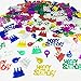Happy Birthday Confetti Sprinkles Table Scatters For Birthday Party Decoration DIY Arts and Crafting Metallic Foil Confetti-Multi Color 1.5 Ounce/Package