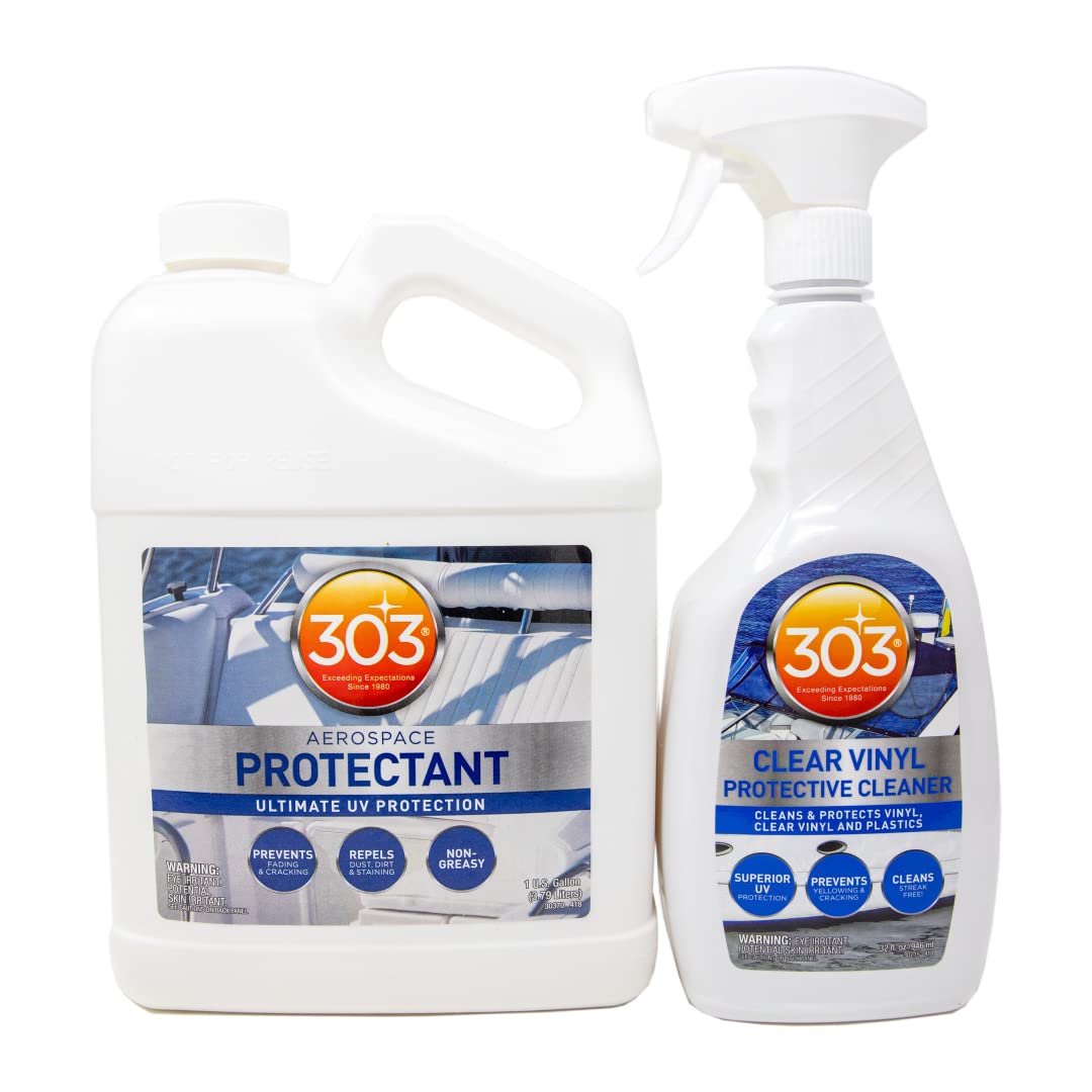 303 Boat Care Kit - Marine Aerospace Protectant (1 Gallon) - Clear Vinyl Protective Cleaner (32 Oz) Image 303 Boat Care Kit - Marine Aerospace Protectant (1 Gallon) - Clear Vinyl Protective Cleaner (32 Oz) Image