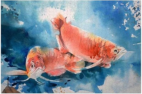 Amazon Co Jp かわいいアロワナの魚の絵 かわいいアロワナの魚の絵1000ピース風景抽象チャレンジ脳ゲーム子供大人のおもちゃ木製ジグソーパズル ホーム キッチン