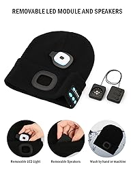 Bluetooth Beanie with Light, USB Rechargeable LED