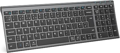 iClever Wireless Keyboard Bluetooth Multi-Device UK Layout Black
