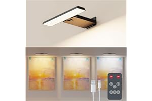 Koopala LED Picture Lights with 6000mAH Rechargeable Battery Powered, CRI≥95 Cordless Over Painting Wall Mounted Lamps with 5 Brightness,3 Color Temp, Dimmable Display Lights for Art Photo Dartboard