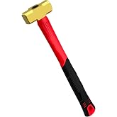 C&amp;T 1lb Brass Sledge Hammer, Comfortable Fiberglass Handle | Non-Sparking, 1-Pounds, Non-Magnetic, Corrosion Resistant