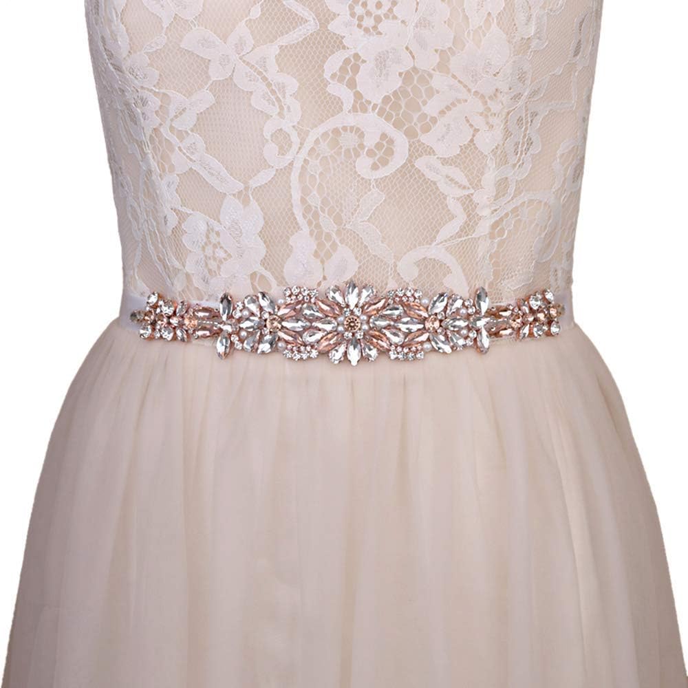 Glitter Rose Gold Belt Belt Wedding Classic Rhinestone Pink Belt Women