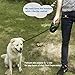 Peteast Retractable Dog Leash, 360° Tangle-Free, Heavy Duty Up to 110lbs Pets, 16ft Strong Reflective Nylon Tape with Waste Bag Dispenser, One-Handed Brake/Pause/Lock, L